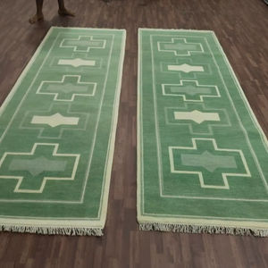 Alfombra Oushak anudada a mano, de 2.6x10 pies, con diseño floral, de lana, estilo vintage, para sala de estar, decoración del hogar. - Product Image 1