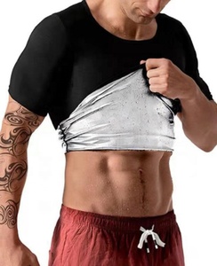Nuova tuta da <span class=keywords><strong>uomo</strong></span> aderente per il controllo della pancia sportiva per il Fitness a maniche corte con caratteristiche termiche dimagranti a compressione - Product Image 2
