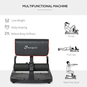 Appareil de fitness 3-en-1 noir rembourré pour pompes, sit-ups et squats – Équipement de gym à domicile - Product Image 6