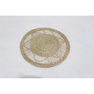 Handwoven Geometric Seagrass Bohemian Round <b>Placemat</b> for Wedding Home <b>Dining</b> <b>Table</b> Custom Size - Product Image 6