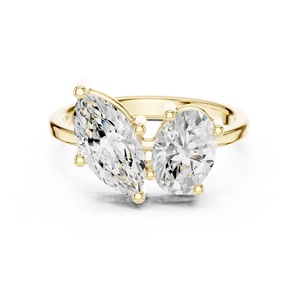 Internet Jewels Bague de fiançailles solitaire ethnique plaquée or 14 carats avec diamant rond taille brillant pour la mariée - Product Image 5