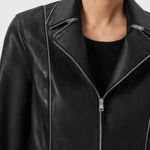 Chaquetas de Cuero Cortas para Mujer, Hechas con Material 100% Cuero Genuino, Chaquetas de Cuero Cortas de Moda para Mujer Más Vendidas - Product Image 3