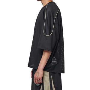 Jersey Deportivo Personalizado de Malla Básica, Estilo Urbano, Cuello en V, para Hombre, Transpirable, de Poliéster, para Gimnasio, Fabricante OEM - Product Image 6