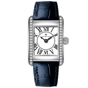 Montre en cuir et acier inoxydable rectangulaire Alexander Ferros 7281S-02 avec verre saphir, fermoir papillon, résistance à l'eau 50 m, tendance - Product Image 1