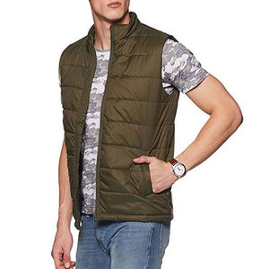 Chaqueta Acolchada para Hombre, Color Verde Oliva, Cuello Alto con Capucha, Corte Ajustado, Tallas Grandes, Cierre de Cremallera, Resistente al Viento, Ecológica - Product Image 2