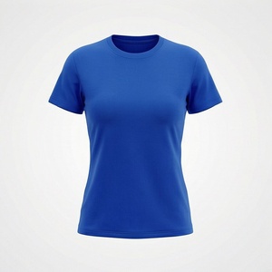 T-shirt décontracté pour femme, style mode, couleur unie personnalisable, prix de gros, vêtements de sport respirants de qualité supérieure pour l'été - Product Image 1