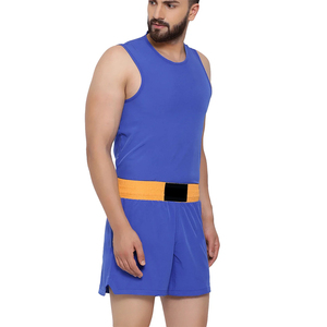 Combinaison de boxe unisexe bleue en polyester respirant, best-seller pour l'entraînement sportif et les arts martiaux - Product Image 3