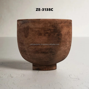 Bol de présentation en bois martelé fait main, écologique, design moderne, centre de table de mariage, fabrication sûre, Zahid Exports India - Product Image 2