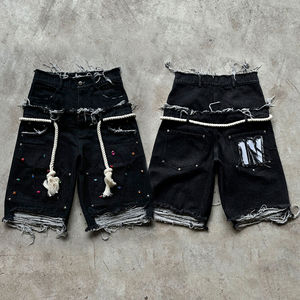 Pantalones Cortos Casuales para Hombre con Doble Cintura, Diseño Personalizado con Serigrafía, Cordón Elástico y Bolsillos, 100% Algodón - Product Image 4