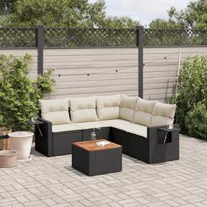 Grand ensemble de canapés de jardin modulaires en rotin PE noir, collection de meubles d'extérieur élégante - Product Image 1
