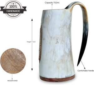 แก้วฮอร์นแบรนด์ดัง แก้วฮอร์นดีไซน์ทันสมัย แก้วฮอร์นสไตล์ไวกิ้ง แก้วเบียร์ทรงทันสมัย สำหรับเบียร์ เอล ไวน์ วิสกี้ กาแฟ ปาร์ตี้ บาร์ - Product Image 3