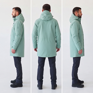 Veste longue imperméable à capuche pour homme, logo personnalisé, vêtements d'extérieur, veste longue à capuche pour homme, nylon, polyester, vestes de randonnée - Product Image 5