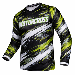 Maillot de motocross personnalisé de haute qualité pour hommes, impression numérique, polyester à séchage rapide, vêtements de sport pour la course hors route, OEM - Product Image 3