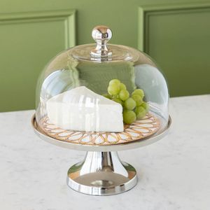 Premium Metal Cake Stand With Glass Dome Featuring Durable Iron Base and Crystal <b>Clear</b> Glass Cover - Product Image 6