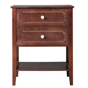 2 <b>Drawer</b> Wood Nightstand End <b>Side</b> <b>Table</b> for Bedroom & Living Room - Product Image 3
