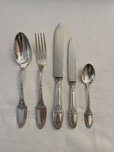 Ensemble de couverts réutilisables en argent, 3 pièces, design solide, pour la décoration de table, fournitures de restaurant, vente en gros - Product Image 5