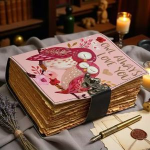 Journal en cuir véritable fait main avec motif hibou, 400 pages, lecture classique, cadeau romantique pour la Saint-Valentin - Product Image 3