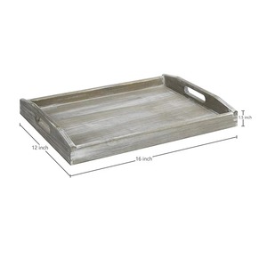 Amazing Quality Wooden Rectangular Decorative Tray With Metal Handles <b>Rustic</b> Design Single Piece Package - Product Image 3