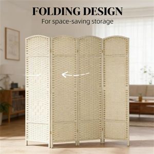 ฉากกั้นห้องสีเบจแบบมีความเป็นส่วนตัว ชุด 4 ชิ้น ฉากกั้นและฉากแบ่งห้องดีไซน์หรูหรา - Product Image 2