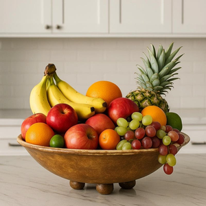 Frutero de Madera de Mango con Pedestal, Estilo Rústico para Cocina - Product Image 4