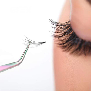 Pince à cils de précision antistatique en acier sur mesure, forme en L, type C, droite professionnelle, volume arc-en-ciel, forte adhérence - Product Image 2