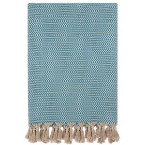 Wholesale Lightweight Cozy Customizable Beach Blanket Woven Custom Throws Blankets For Home Decor <b>Sofa</b> 100% Turkish Cotton - Product Image 2