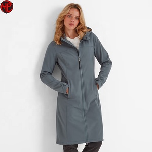 Veste softshell longue pour femme, à capuche, imperméable, respirante, coupe-vent, fermeture éclair, manteau d'hiver, logo personnalisé, veste longue pour femme - Product Image 1