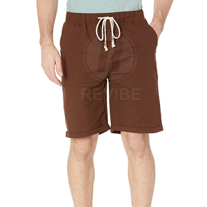 กางเกงขาสั้นผู้ชายผ้าฝ้ายเอวกลาง สวมใส่สบาย น้ำหนักเบา เป็นมิตรกับสิ่งแวดล้อม ระบายอากาศได้ดี มีเชือกผูก ราคาขายส่งสำหรับขายออนไลน์ - Product Image 2