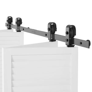 Kit Binario per Porta Scorrevole a Soffietto (Barn Door) da 60 Pollici, Montaggio Superiore, Resistente, Installazione Semplice, Scorrimento Fluido e Silenzioso, Facile da Installare - Product Image 1