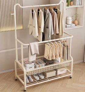 Porte-vêtements métallique mobile multi-niveaux de haute qualité avec roulettes pour le rangement et la présentation de manteaux, chapeaux et vêtements – OEM/ODM Vietnam - Product Image 4