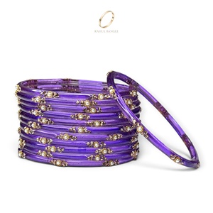 Bracelets en verre violet de qualité supérieure, style goutte de pluie, signature cachemire, conçus pour les femmes, bijoux de mode au prix de gros le plus bas - Product Image 2