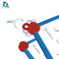 Tableau d'écriture interactif magnétique en plastique bleu/gris réutilisable pour l'apprentissage de l'alphabet arabe pour les enfants