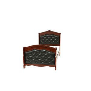 Letto singolo Dark Cherry con testiera e pediera in similpelle color espresso, imbottito, in compensato, 1 pz, per camera da letto - Product Image 4