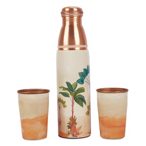 Ensemble de gobelets en cuivre de qualité supérieure avec motifs floraux imprimés, gobelets en cuivre faits à la main pour la maison, la cuisine et la salle à manger, gravés - Product Image 4