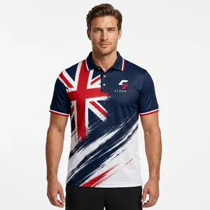 Polo sportif pour homme Storm Fit, à séchage rapide, 100% polyester, manches courtes, imprimé, design personnalisé, coupe classique - Product Image 2