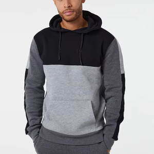 <b>Men</b> Color Blocking Hooded Tracksuit Set Full Sleeve Regular Fit Sweatshirt With Side Pockets Casual Autumn Style - Product Image 2