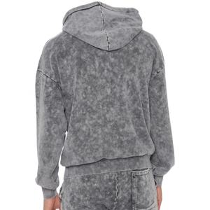 Jersey de lavado ácido de lujo para hombre, conjunto de joggers con capucha, tejido polar de Color personalizado, chándal de lavado ácido de estilo informal para entrenamiento - Product Image 4