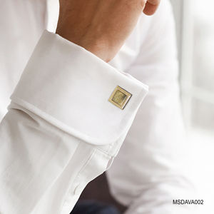 Boutons de manchette pour homme en quartz rutilé doré VIP, pierre précieuse Feng Shui plaquée or 18 carats – MSDAVA002 |   Collection Tinh Vu |   Vietnam - Product Image 4