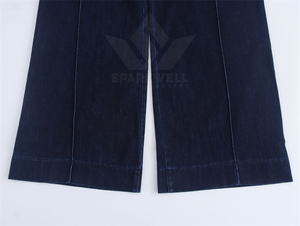 Pantalon large bleu marine pour femme, taille haute, coupe ample, longueur complète, décontracté, jambe droite, pantalon de mode, à porter au quotidien - Product Image 5