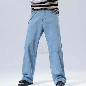 Jeans baggy pour hommes en marque privée à vendre, couleur personnalisée, plusieurs poches. - Product Image 4