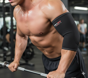 Rexfit Sport - Mangas de Compresión para Codo de 5 mm, 1 Par, Soporte de Alto Rendimiento para Levantamiento de Pesas y Powerlifting - Product Image 1