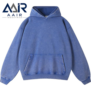 Sudadera con Capucha Extra Grande Unisex AAIR INDUSTRIES, Color Rojo Sólido, Algodón French Terry, Estilo Casual, para Otoño - Product Image 3