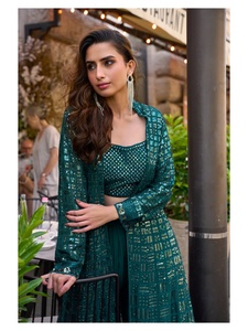 Chal Dupatta de Georgette con Bordado Intenso para Mujer, Ropa Étnica, Verano/Otoño/Invierno, Uso Diario, Fiestas, Bodas y Otras Ocasiones - Product Image 2