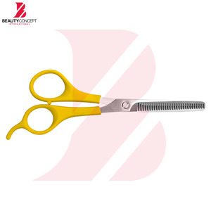 Ciseaux à effiler professionnels en acier inoxydable de haute qualité avec manche en plastique jaune pour salon de coiffure et barbier – Outils de texturisation - Product Image 2