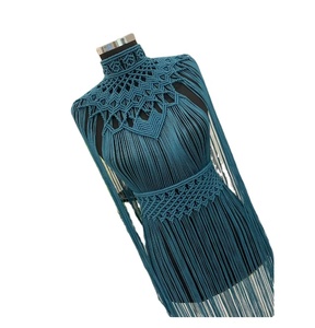 Vestidos de Alta Calidad para Mujer, Elegantes, Tejidos a Mano, Ropa Festiva, Top Corto Tipo Bustier, Vestido de Playa de Macramé - Product Image 1