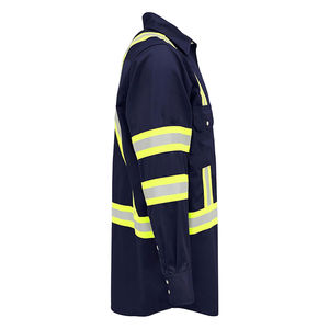 Chemises à boutons haute visibilité style réfléchissant en tissu satiné de coton, sur mesure pour vêtements de travail professionnels, douces et respirantes - Product Image 6