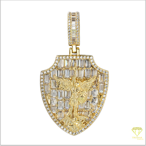 Christian Jesus Pendant Iced Out Moissanite con diamantes Baguette en plata de ley 925, joyería religiosa ostentosa - Product Image 5
