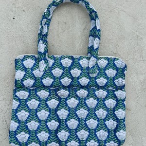 Quilted Cotton Floral Print <b>Laptop</b> Bag Lightweight Padded Zipper Closure Handheld Carry Case Office Travel <b>Laptop</b> Tote Bag - Product Image 5