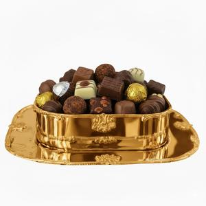 Bol à chocolat en métal de haute qualité avec poignée argentée, design classique, rond, décoratif, pour les fêtes et les événements. - Product Image 4