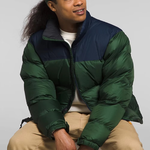 Veste matelassée pour homme avec blocs de couleur, col montant, coupe-vent, rembourrée de duvet, manteau d'hiver, coupe régulière, style décontracté, fermeture éclair - Product Image 6